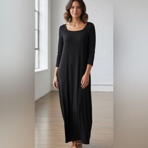 Transit Par-Such Black Long Sleeve Midi Dress Lagenlook Medium Made‎ in Italy